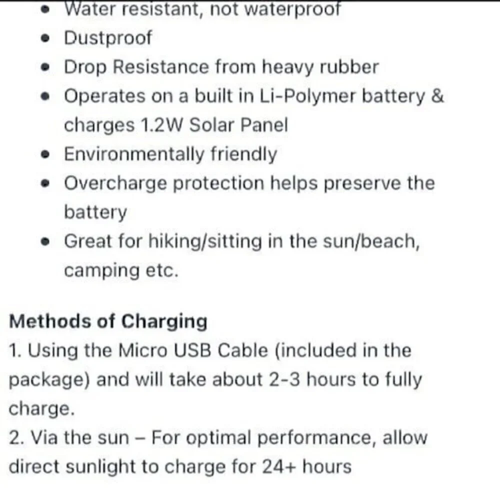 Portable solar charger blue